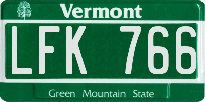 VT license plate LFK766