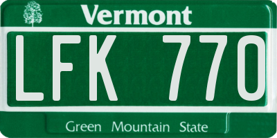 VT license plate LFK770