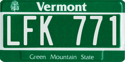 VT license plate LFK771