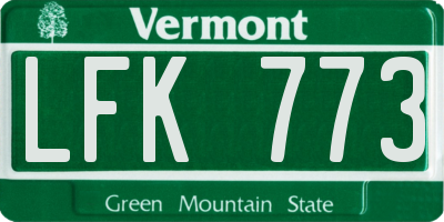 VT license plate LFK773