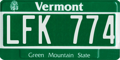 VT license plate LFK774