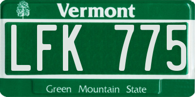 VT license plate LFK775