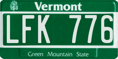 VT license plate LFK776
