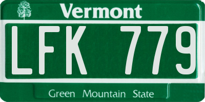 VT license plate LFK779