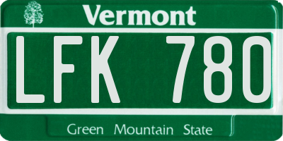 VT license plate LFK780