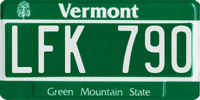 VT license plate LFK790