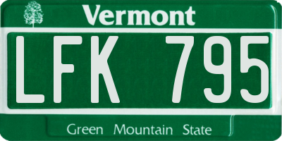VT license plate LFK795