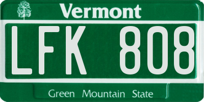 VT license plate LFK808