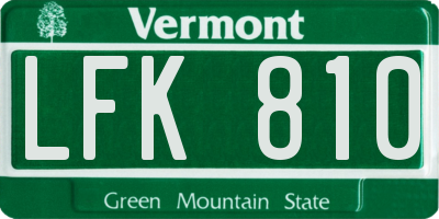 VT license plate LFK810
