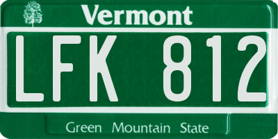 VT license plate LFK812