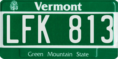VT license plate LFK813