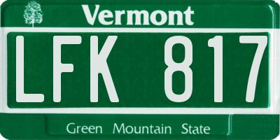 VT license plate LFK817