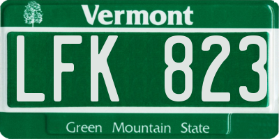 VT license plate LFK823