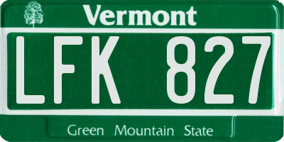 VT license plate LFK827
