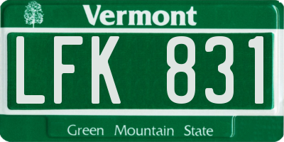 VT license plate LFK831