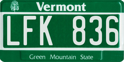VT license plate LFK836