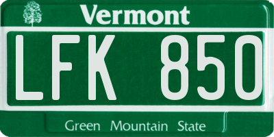 VT license plate LFK850