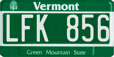 VT license plate LFK856