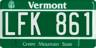 VT license plate LFK861