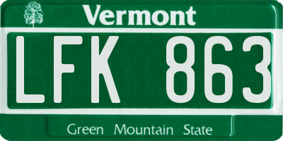 VT license plate LFK863