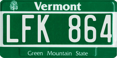VT license plate LFK864