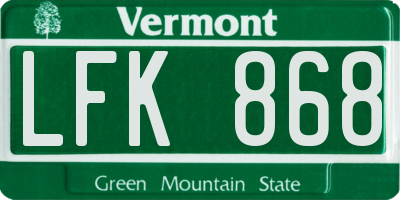 VT license plate LFK868