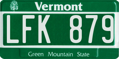 VT license plate LFK879