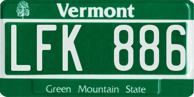 VT license plate LFK886
