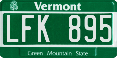 VT license plate LFK895