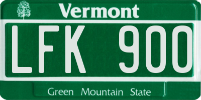 VT license plate LFK900
