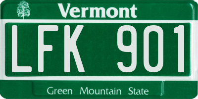 VT license plate LFK901