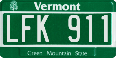 VT license plate LFK911