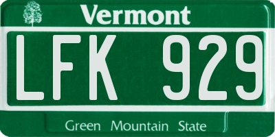 VT license plate LFK929