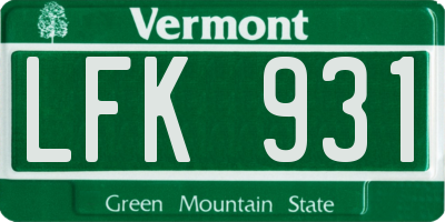 VT license plate LFK931
