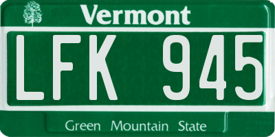 VT license plate LFK945