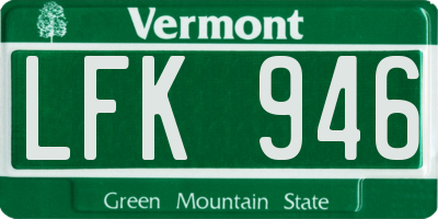 VT license plate LFK946