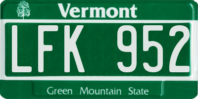 VT license plate LFK952