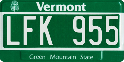 VT license plate LFK955