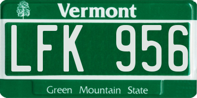 VT license plate LFK956