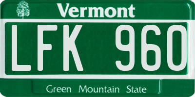 VT license plate LFK960