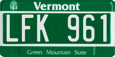 VT license plate LFK961