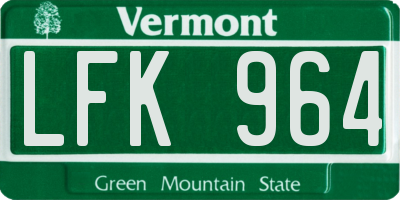 VT license plate LFK964