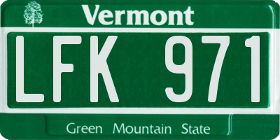 VT license plate LFK971