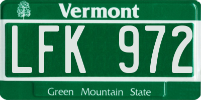 VT license plate LFK972