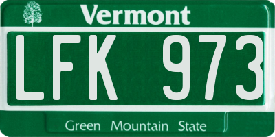 VT license plate LFK973