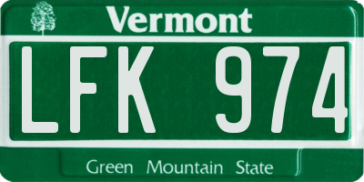 VT license plate LFK974