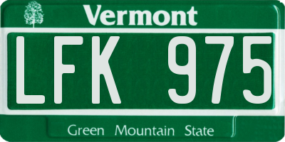 VT license plate LFK975