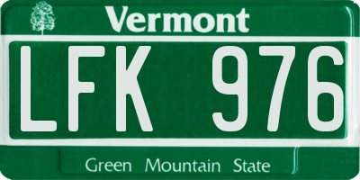 VT license plate LFK976