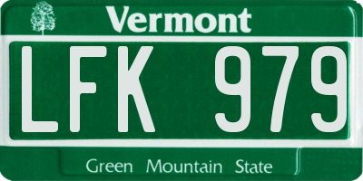 VT license plate LFK979