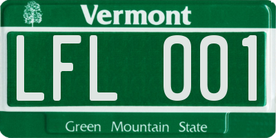 VT license plate LFL001